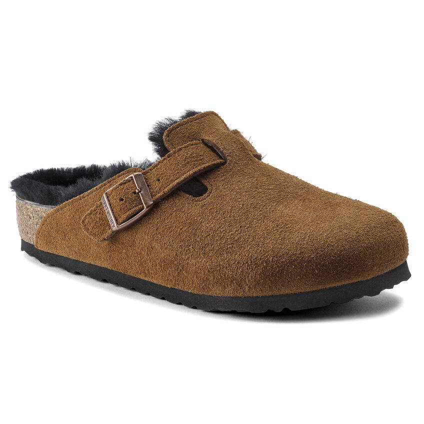 Birkenstock Boston Shearling Suede Leather Mink